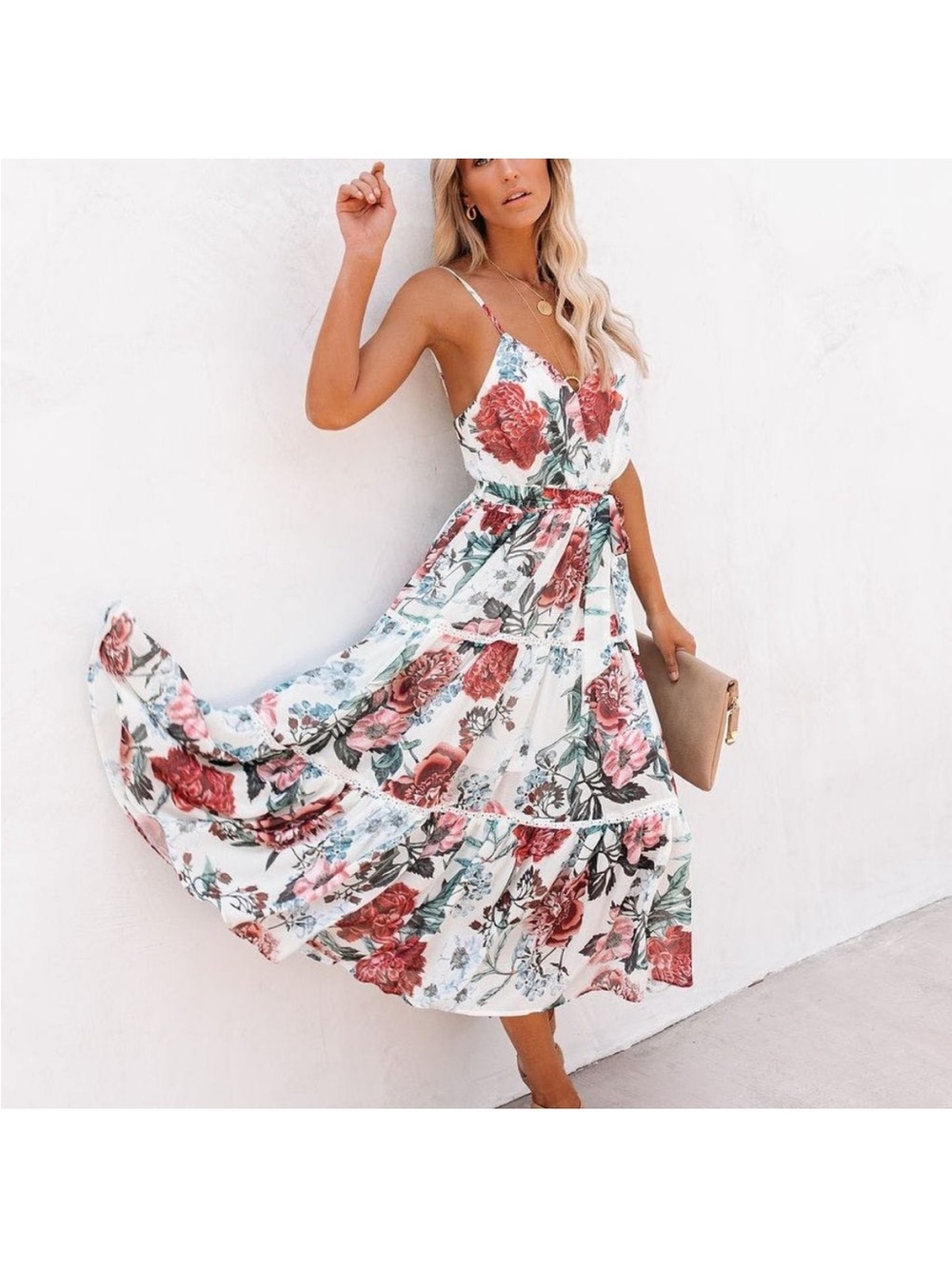 NWT-VICI, VINTAGE SOUL FLORAL TIERED Maxi DRESS